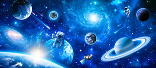宇宙星空外太空星球宇航员背景墙