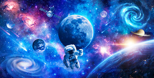 宇宙星空太空星球宇航员银河背景