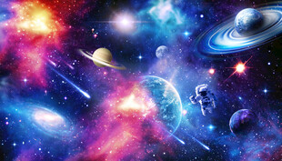 梦幻浩瀚宇宙星空外太空星球背景