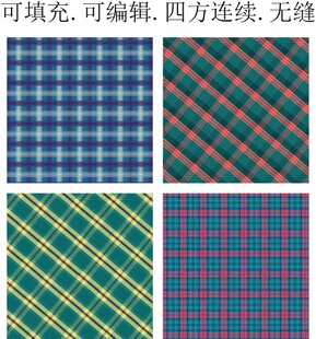 绿色格子面料 蓝色格子底纹 