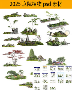 庭院植物 ps效果图后期psd