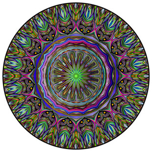 圆形彩色教堂玻璃炫酷图案