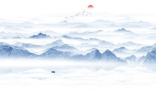 水墨山水风景画