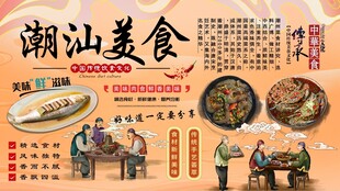 潮汕美食背景墙