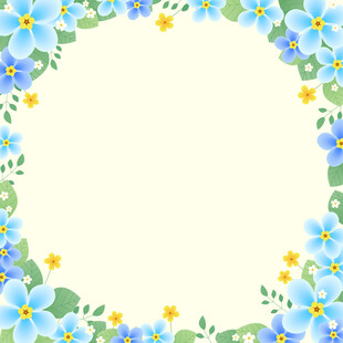 清新植物花朵边框PNG素材