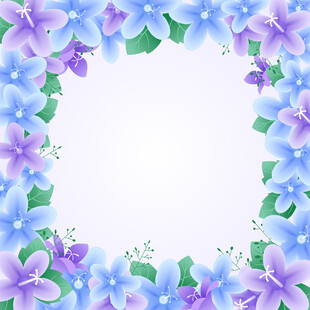 小清新植物大朵花朵边框免抠素材