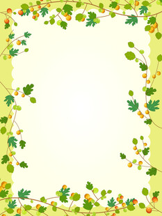 绿色卡通可爱灯笼果蔓边框框架