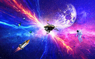 炫酷蓝紫色星空天空星星