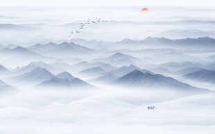 远山近水水墨风景