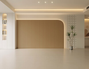 3D立体空间仿真直播间背景墙