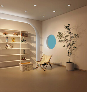 3D立体空间仿真直播间背景墙纸