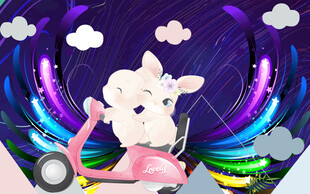 卡通儿童兔子背景