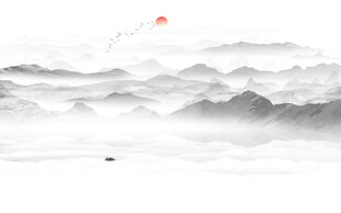 新中式水墨山水画