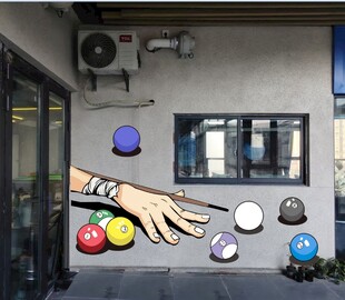 台球馆户外壁画