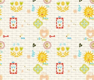 清新花卉几何图案背景图