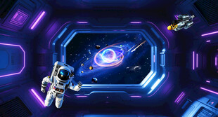 太空舱空间站立体画