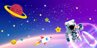 星空儿童房背景墙