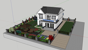 SU草图大师二层别墅模型