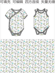 童装印花 婴童包屁衣 爬爬衣 