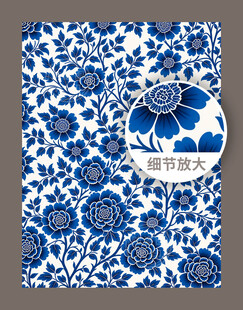 传统古典中式青花花纹图案