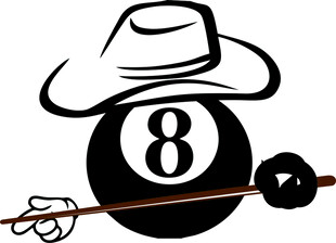 戴帽8号台球与球杆