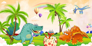 卡通动物恐龙背景