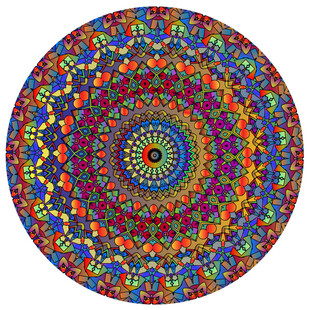 多彩圆形曼陀罗图案
