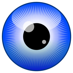 蓝色卡通眼球图案设计