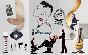 理发背景墙图片