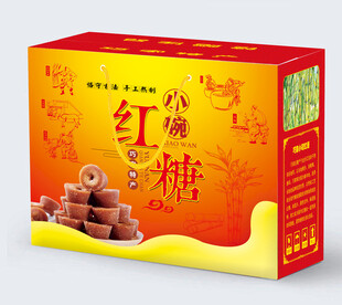 传统红糖包装盒展示