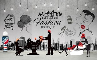 美发形象墙图片