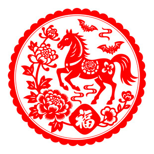 马年剪纸图案