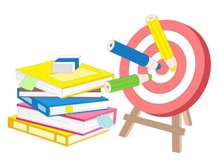 卡通教育高考靶心铅笔彩色书籍