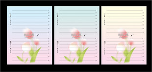 三幅郁金香花卉  睫毛底卡
