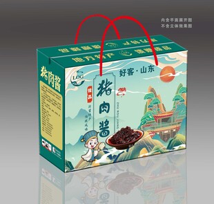 中国风猪肉酱礼盒包装图