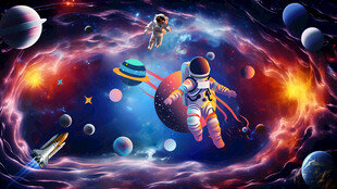 外太空星球宇宙黑洞火箭星空背景