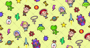 卡通图案背景的多彩小元素