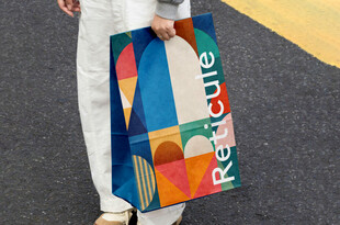 彩色时尚手提袋样机贴图