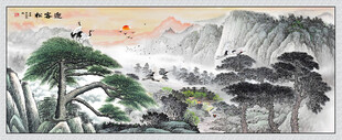 迎客松国画山水