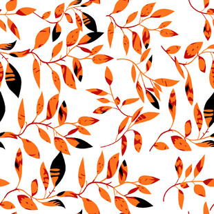 橙色树叶图案