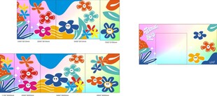 多彩花卉图案卡片设计