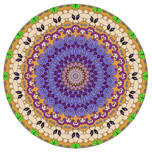 圆形复古精美花纹图案印花