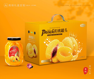 黄桃罐头包装 桃子礼盒
