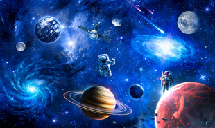 宇宙星球太空宇航员银河黑洞背景