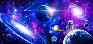 梦幻星球太空螺旋星云宇宙背景墙