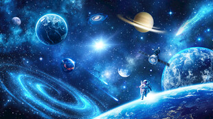 宇宙黑洞外太空星球银河星空背景