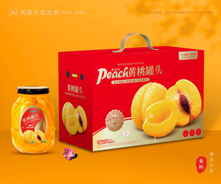 黄桃罐头包装 桃子礼盒