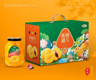 黄桃罐头包装 桃子礼盒
