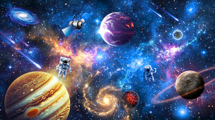 梦幻星空宇宙星球外太空星云背景