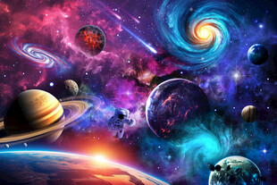 梦幻宇宙空间外太空星球黑洞背景